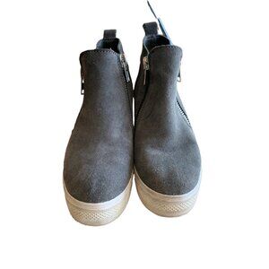 ✌️ 2/$40 ✌️ Gray Steve Madden Platform Zip Up Sneakers sz 6.5 Wedgies